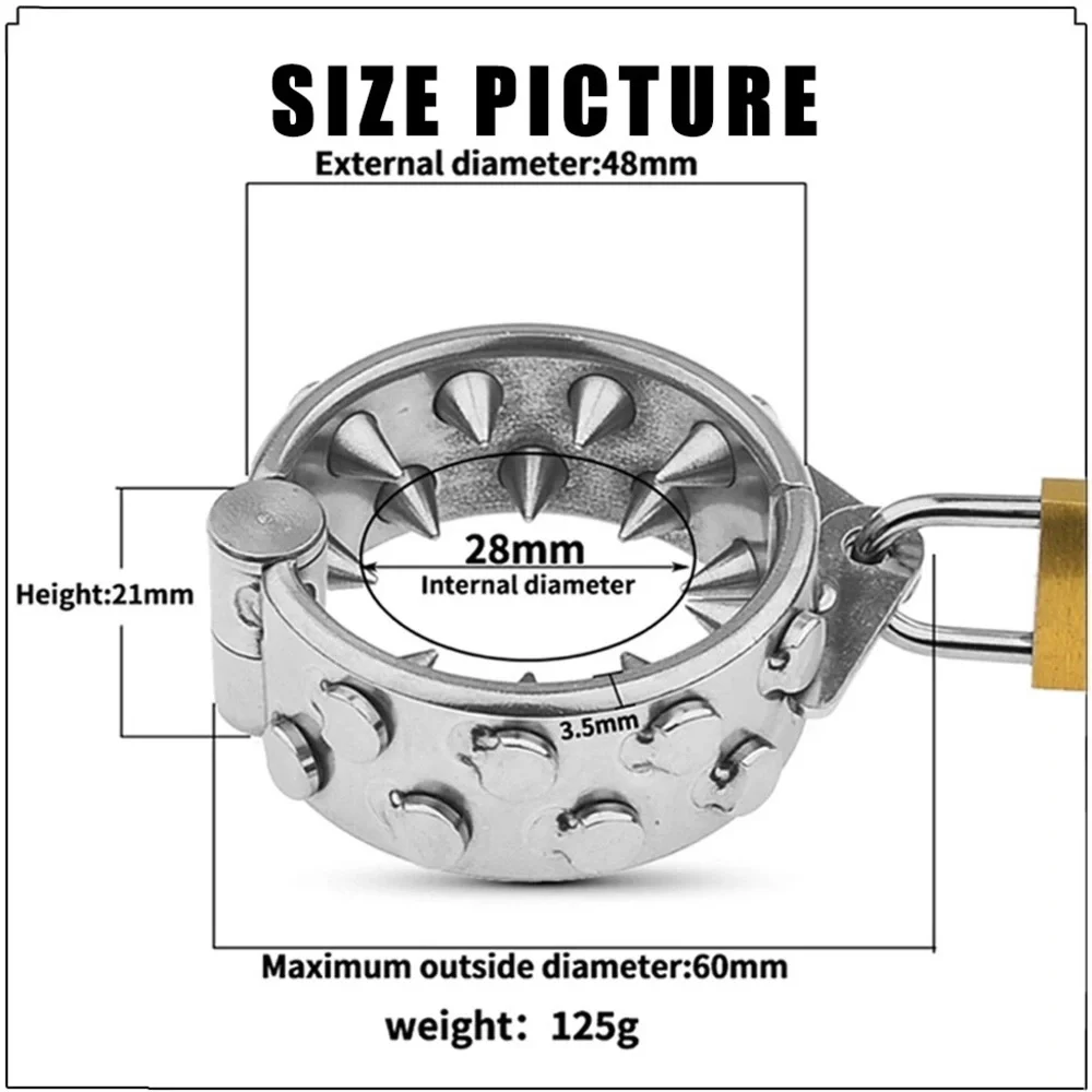 Men’s Stainless,Spiked,Jewels Cage